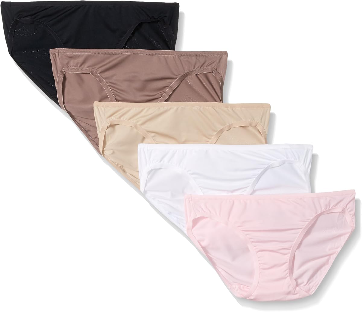 Fruit of the Loom - Pack de 5 braguitas de bikini de microfibra para mujer