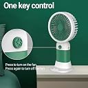 Munmoll Colorful Desktop Portable USB Fan Built-in Rechargeable Battery Operated Summer 3 High-Speed Cooling Fan Table Hand Base For Home Office Indoor Outdoor Travel (Green) gallery image