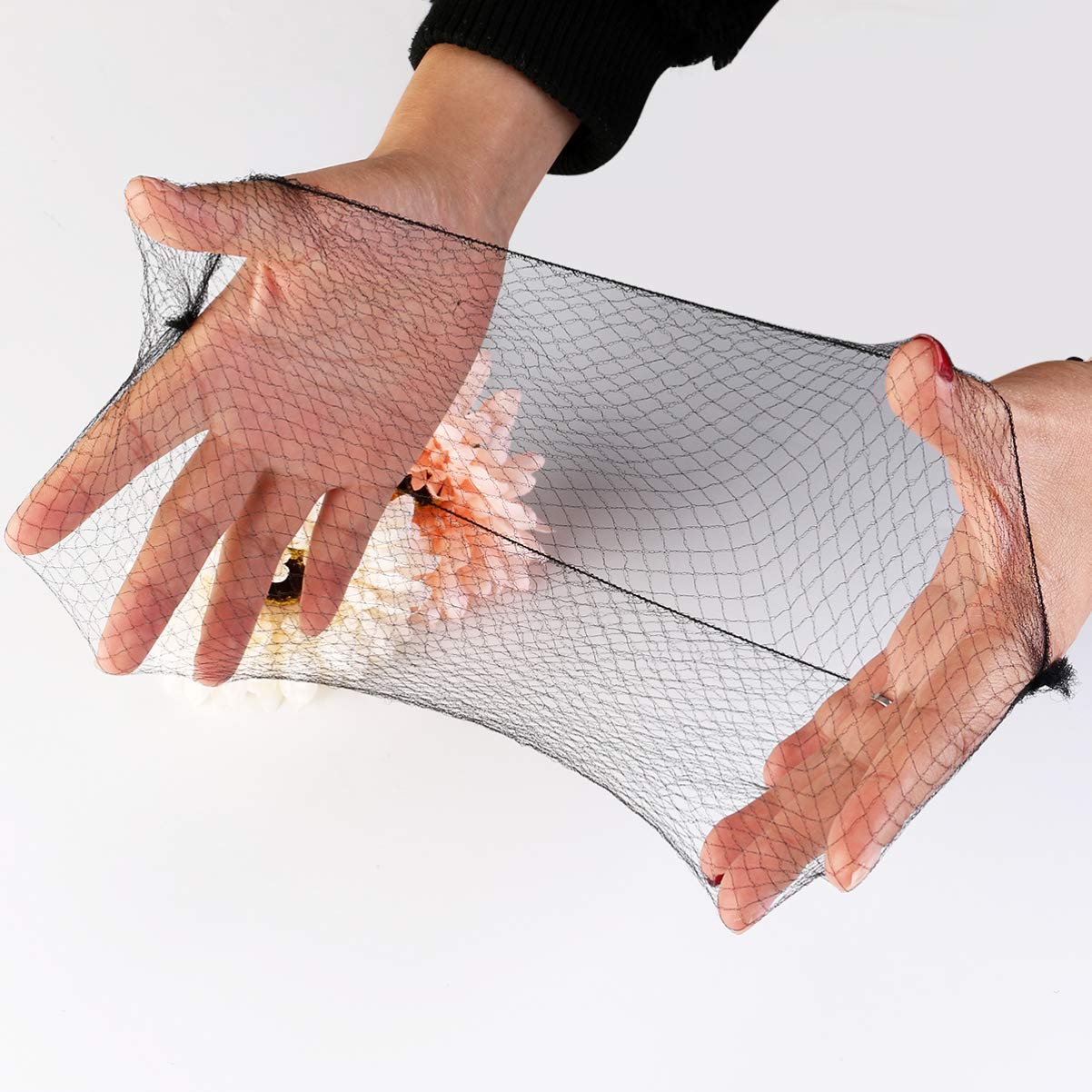 LUOEM 100pcs Cheveux Filets Invisible Edge Edge Mesh (Noir)