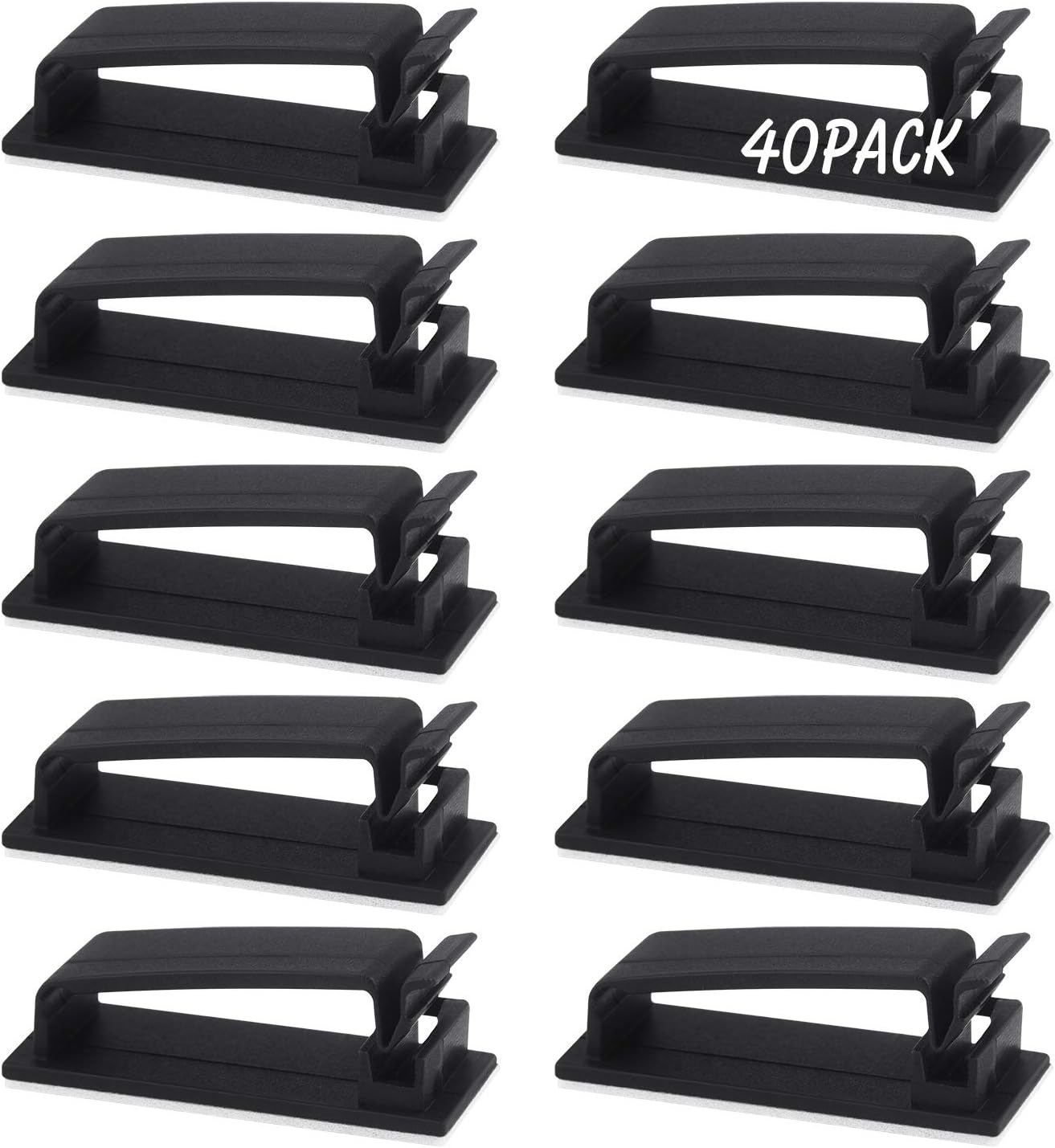 TUPARKA 40 Pack Self Adhesive Cable Clips Organizer for Car, Office and Home