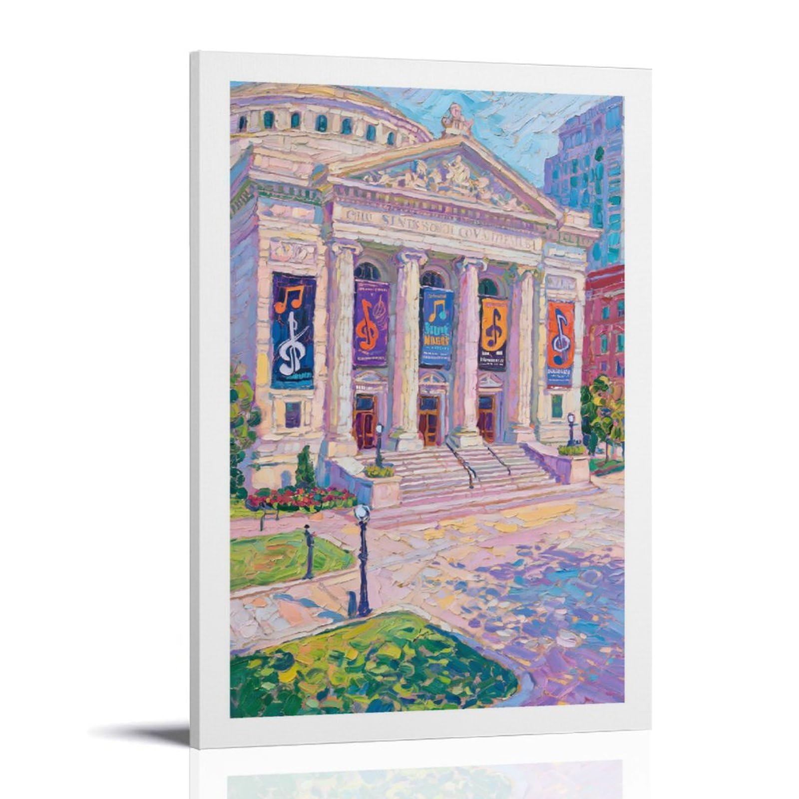 TSIDDKA Cincinnati Music Hall Architettura Classica Quadrato Soggiorno Letto Camera Decorazione Estetica Moderna Poster Art Poster Poster Regalo per Amici Cornice 60 x 90 cm