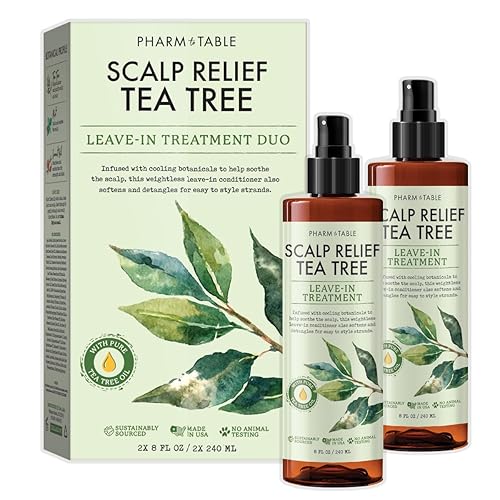 Pharm to Table Acondicionador sin enjuague para árbol de té, alivia la picazón y el cuero cabelludo seco, desenreda el cabello, 8.1fl oz8 onzas