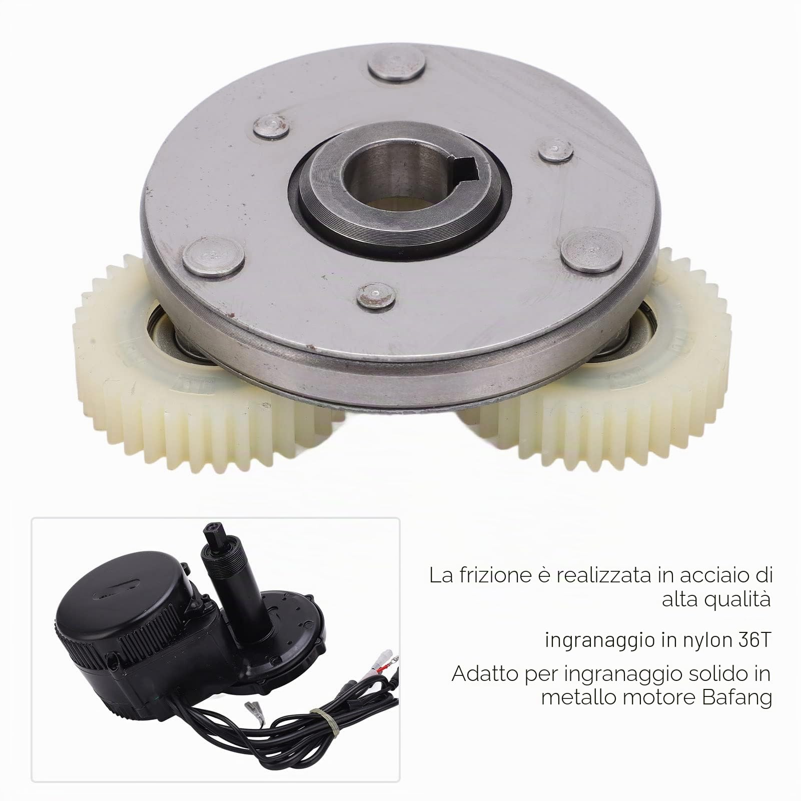 Bicicletta Elettrica 36T Ingranaggi in Nylon e Kit Frizione 70mm per 250W 350W Mid Drive Motor