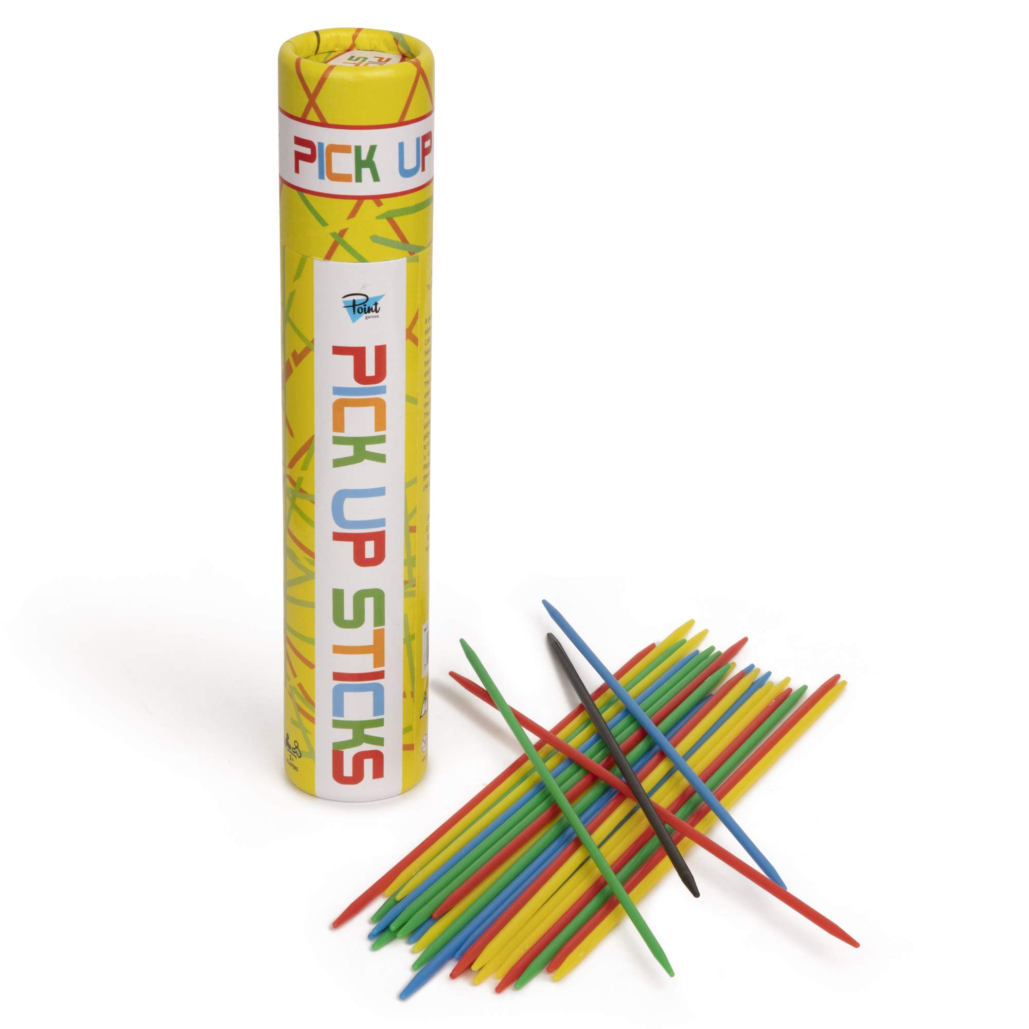 Point Games Pick Up Sticks Tube, Classic Game with 30 Bright Neon Pcs and a Storage Cylinder, Great for Any Gathering and ...