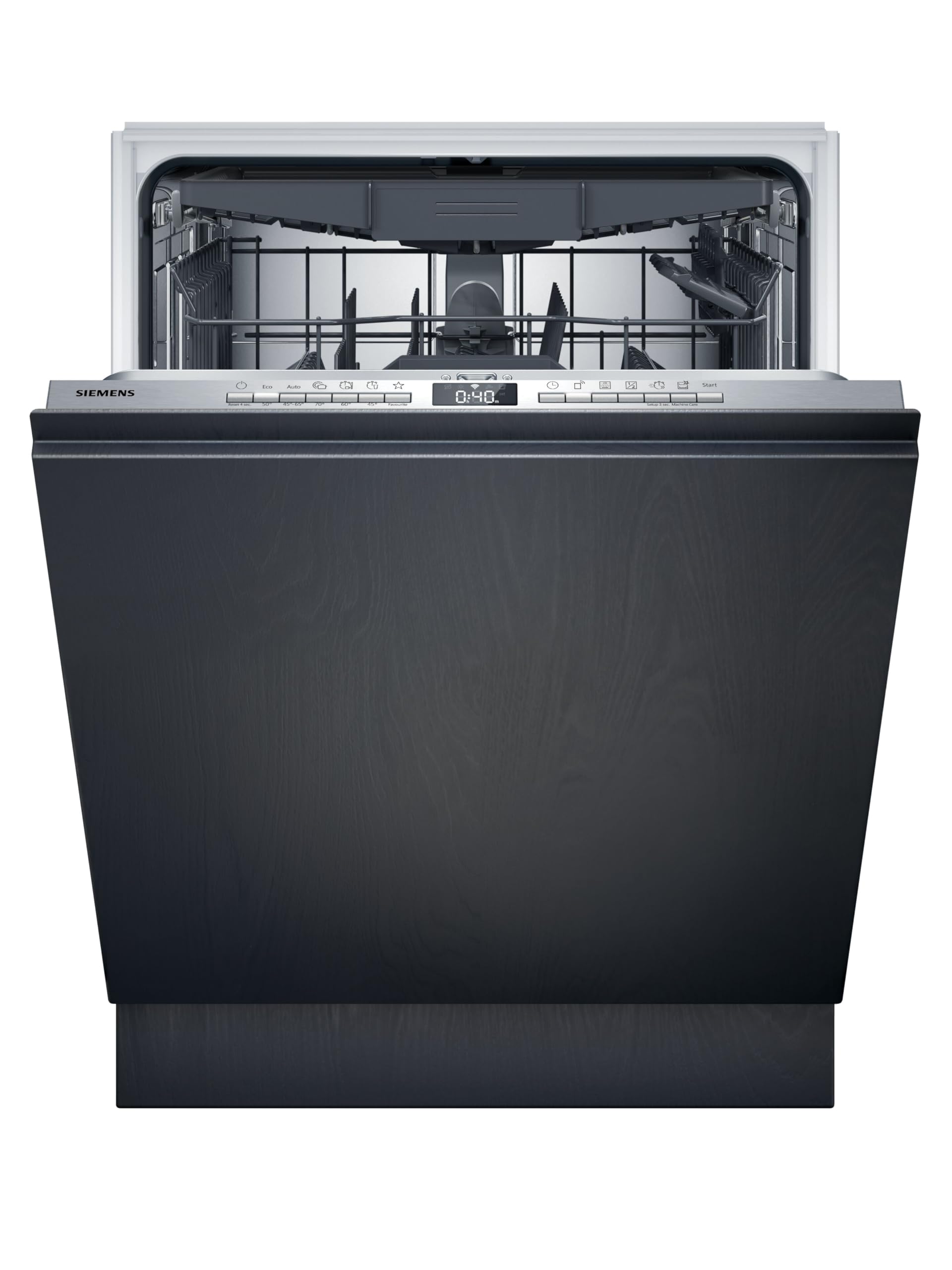 Siemens iQ500 SN73EX22CE Vollintegrierter Geschirrspüler 60 cm mit Besteckschublade, varioSpeed Plus, autoOpen dry