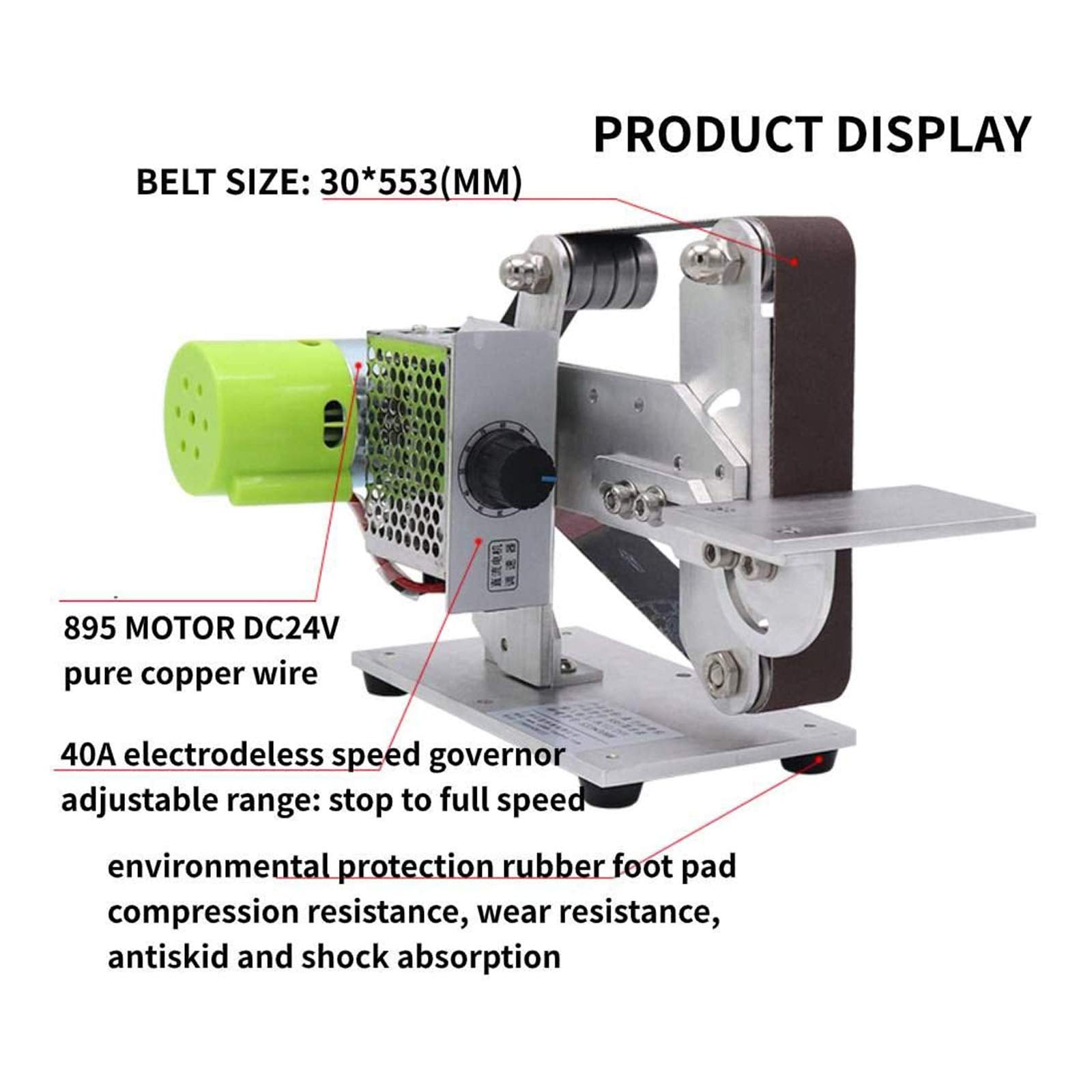 Huanyu Micro Belt Sander Electric DIY Belt Grinder 895/997 Motor Knife  Grinding Tool (997 Motor, 480W Power)