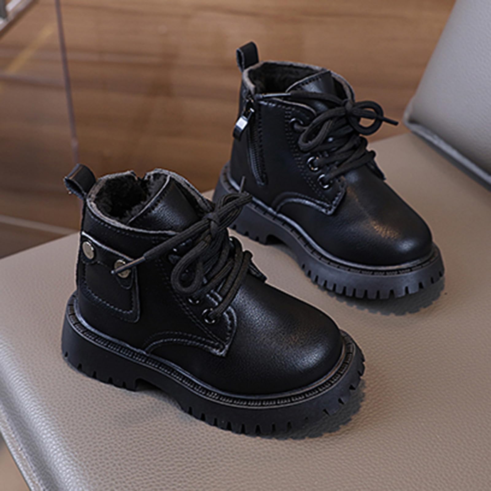 Générique Bambini Stivali per Ragazze Scarpe in Cotone alla Moda per Bambini, Stivaletti Caldi Imbottiti in Cotone con Cerniera laterale Ragazze Scarpe da equitazione Tendenza Occidentale