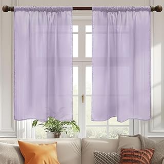 Sheer Curtains 2 Panels– Voile & Tulle Curtains for Living Room Window...