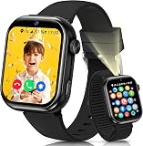 BANLVS Children's Smartwatch with SIM Card, Children's Smart Watch with IP68 Waterproof, School Mode, 1.83 Inch Screen, Pedometer, Children's Watch, Girls, Boys, Black - 1