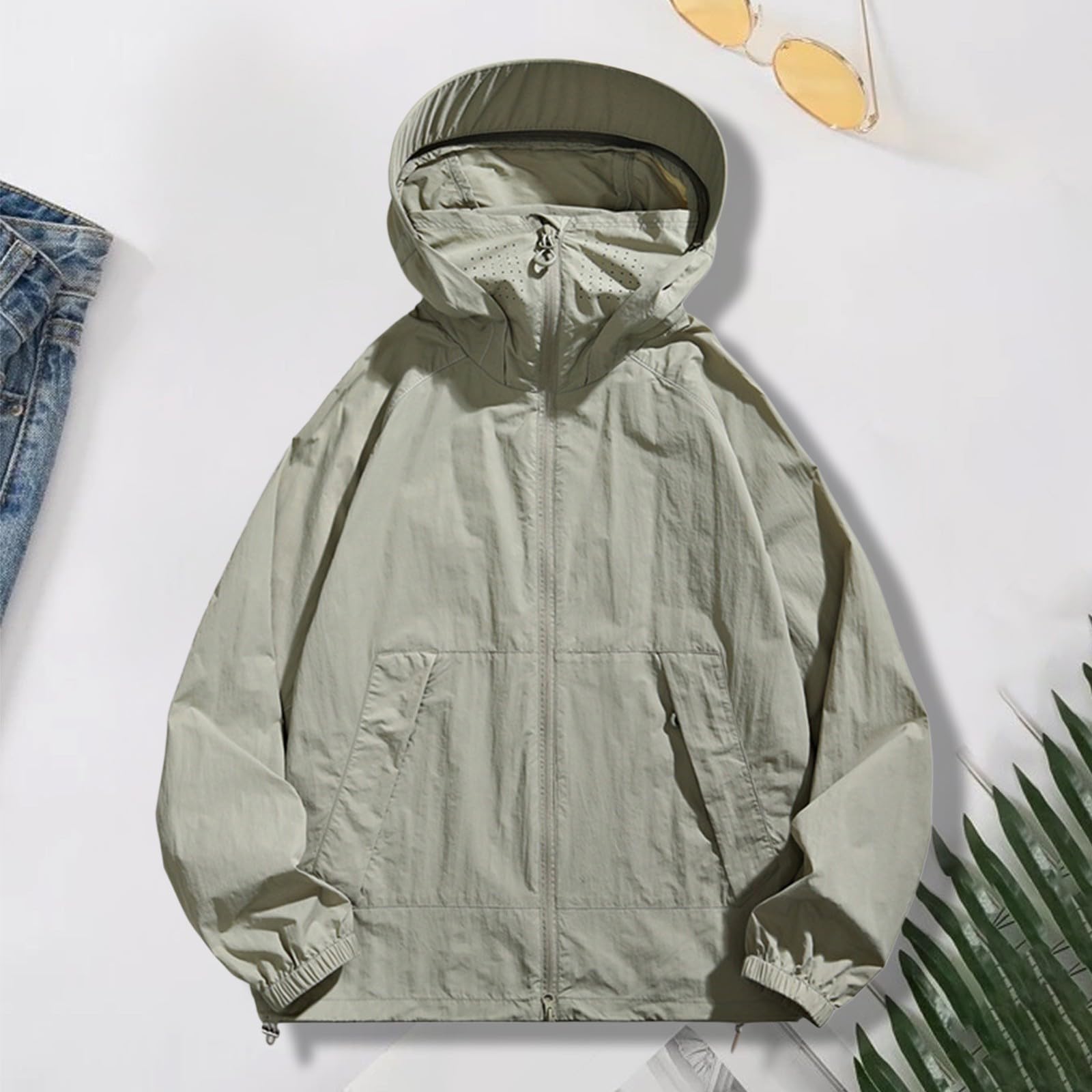 Chubasquero para mujer, impermeable, transpirable, chaqueta de entretiempo, plegable, deportiva, sudadera con capucha para mujer, con cremallera, chubasquero, cortavientos, trekking