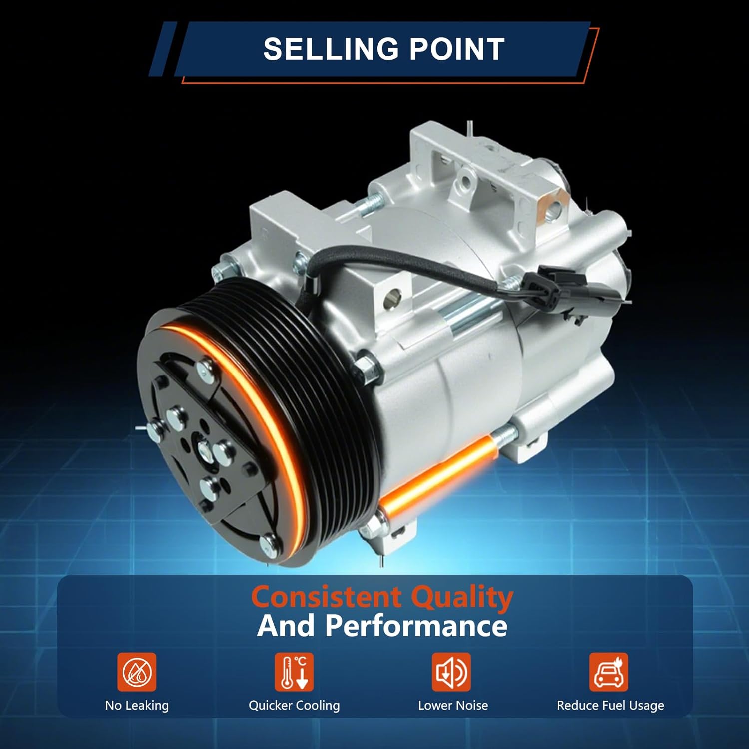 471-6046 AC Compressor with Clutch Compatible with Dodge Ram 2500 2006-2009, Ram 3500 2006-2009, Ram 4500 2008-2010, Ram 5500 2008-2010, 5.9L 6.7L 68182 67182