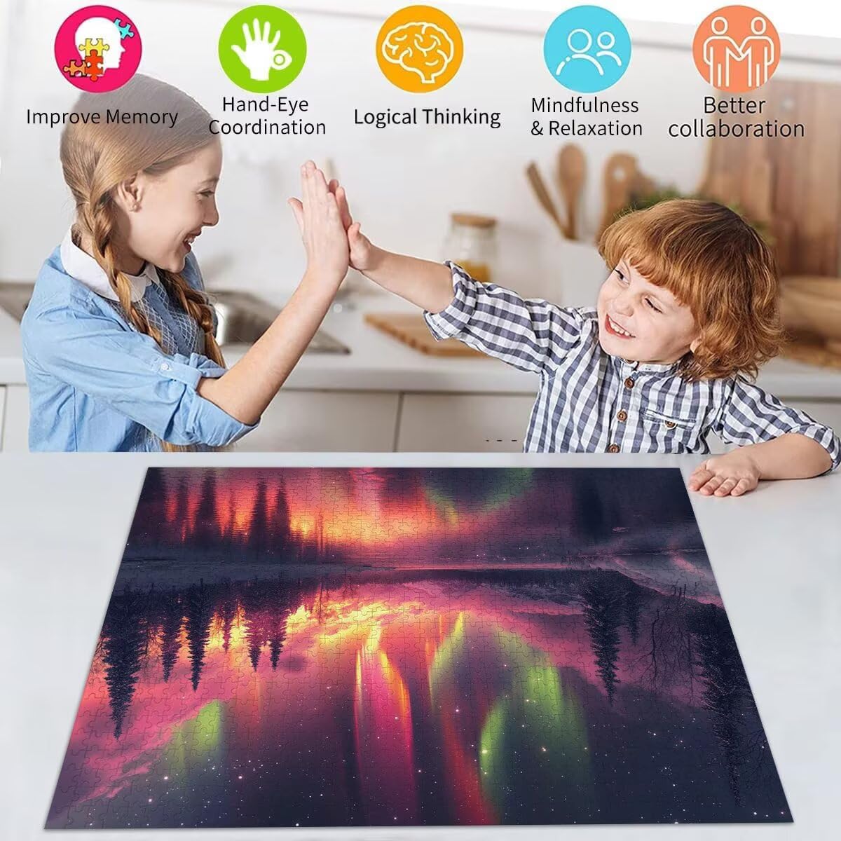 Puzzle Erwachsene 2000 Teile Aurora Sternenhimmel Educa Jigsaw für Kinder ab 8 Jahren Mädchen Jungen, Erwachsene Impossible Klassische Puzzles, Anspruchsvoll Spielspaß, Als Geschenke 70x99cm t-374