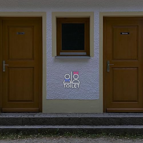 Miniatura 6 de JOMOBUTY Letrero de neón para inodoro, luces de neón LED con interruptor regulable para dormitorio, baño, decoración de pared, hogar, fiesta, bar,