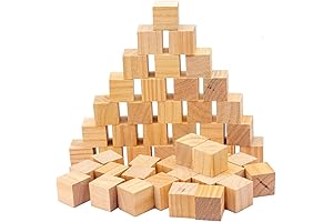 Unfinished 1" Wooden Cube Puzzle Blank Blocks for Crafts and DIY