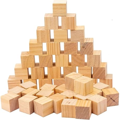 Unfinished 1" Wooden Cube Puzzle Blank Blocks for Crafts and DIY