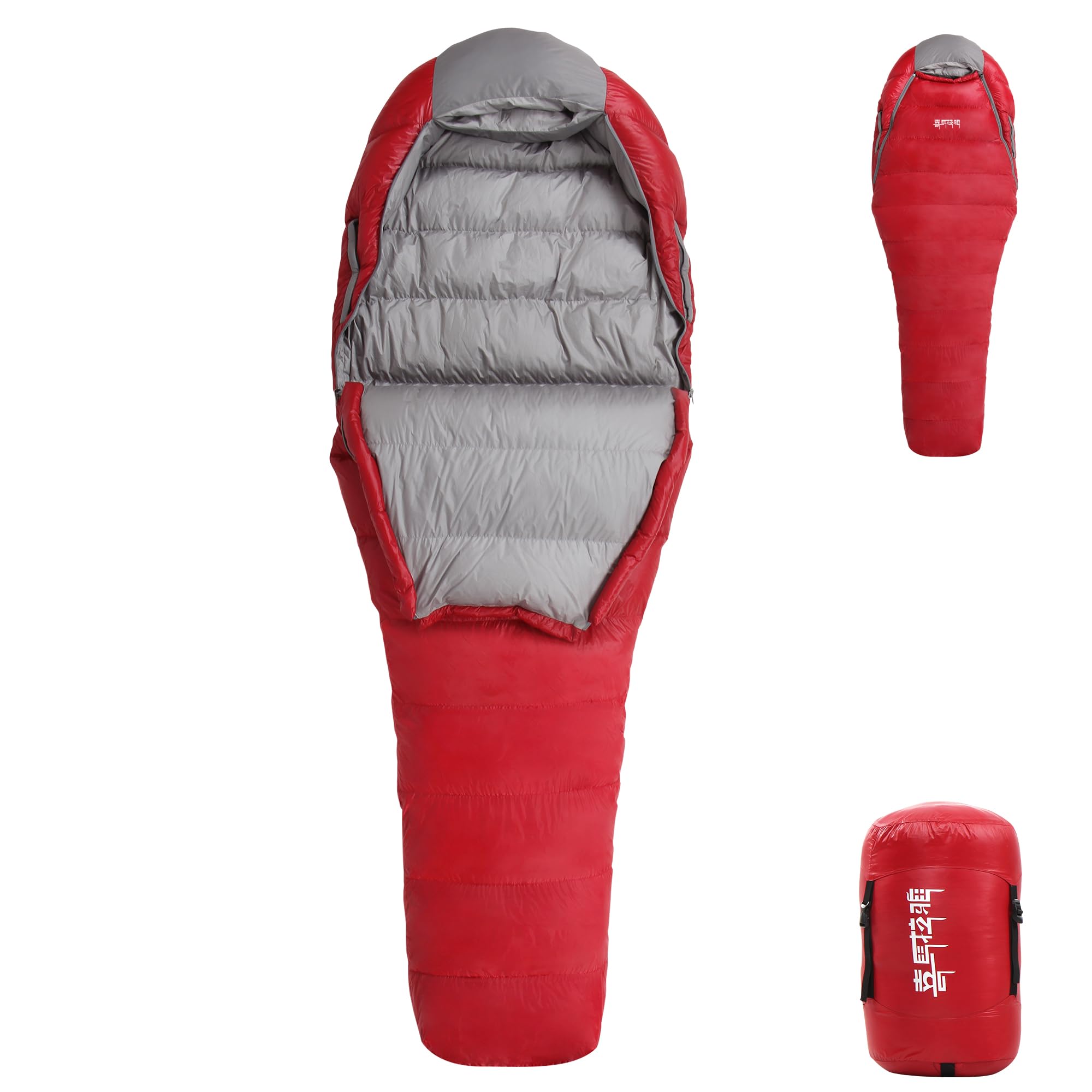 Saco de dormir de plumón de ganso para clima frío para adultos, ultraligero, compacto, mochilero, senderismo, camping, saco de dormir de 0 grados