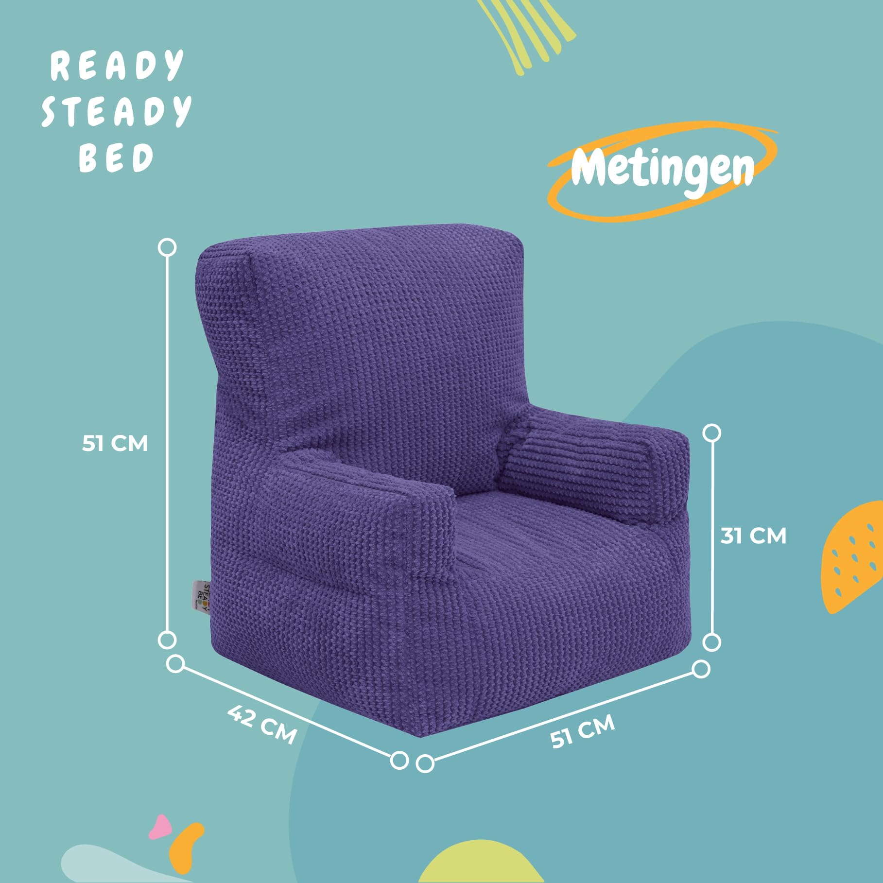 Ready Steady Bed Kinderstoel voor Kinderen | Comfortabel Kinder Meubilair | Zachte Kinderveilige Zitplaats Speelkamer Bank | Ergonomisch Ontworpen Zitzak Stoel (Africa