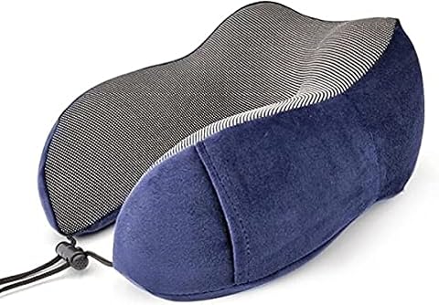 Memory Foam U Shaped Neck Pillows, Soft Slow Rebound Travel Pillow, Plain Neck Health Care Neck Neck Bedding Pads Fast Shipping (Dark Blue, 25x13x11cm)