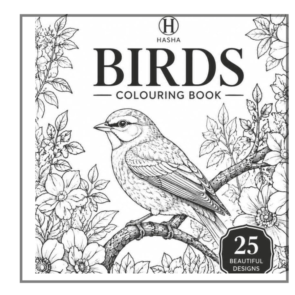 Birds Coloring Book for Kids Ages 3–6: Easy & Fun Coloring Pages: Fun & Easy Coloring Pages with 32 Cute Birds for Toddlers and Preschoolers -HASHA