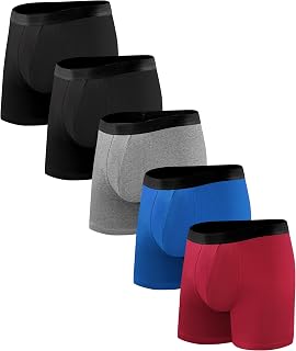 BEENIUBEE Incontinence Underwear for Men 150ml 5 Pack MulticolorC L | 4-Layer leak-resistant, washable, soft, cotton, daytime, breathable, absorbency boxers work drives walking gym social travel