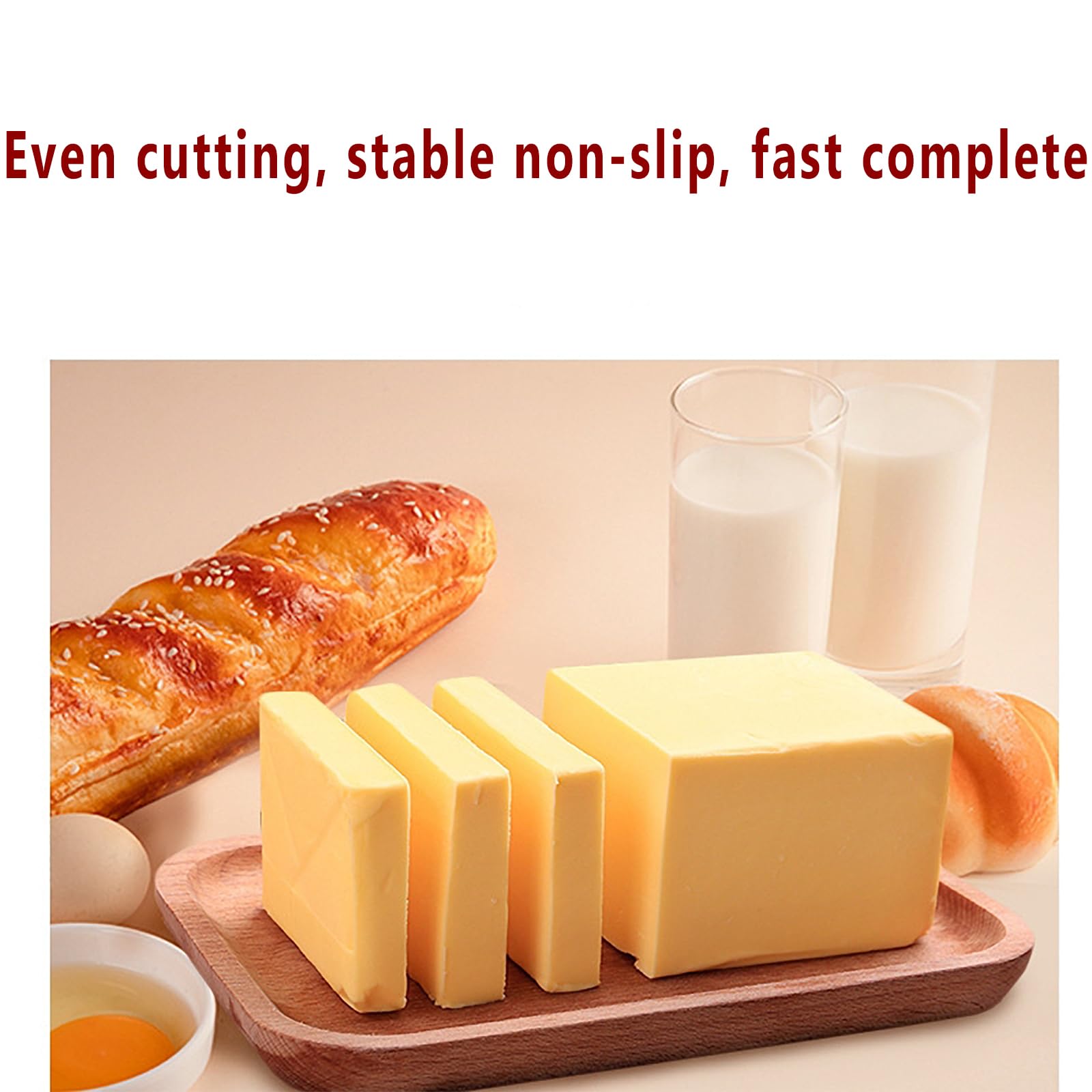 Käseschneidebrett Aus Edelstahl Mit Anti-Rutsch-Pads Für Gleichmäßiges Schneiden Und Einfache Reinigung, Ideal Für Wurst, Butter, Brot, Gemüse, Obst Und Trockenfleisch.