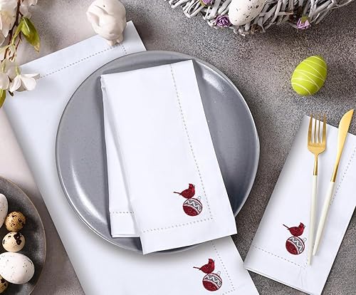 Miniatura 240 de Servilletas de lino y algodón de 18 x 18 pulgadas natural con vainica, servilletas de boda, servilletas de cóctel, servilletas de tela, servilletas