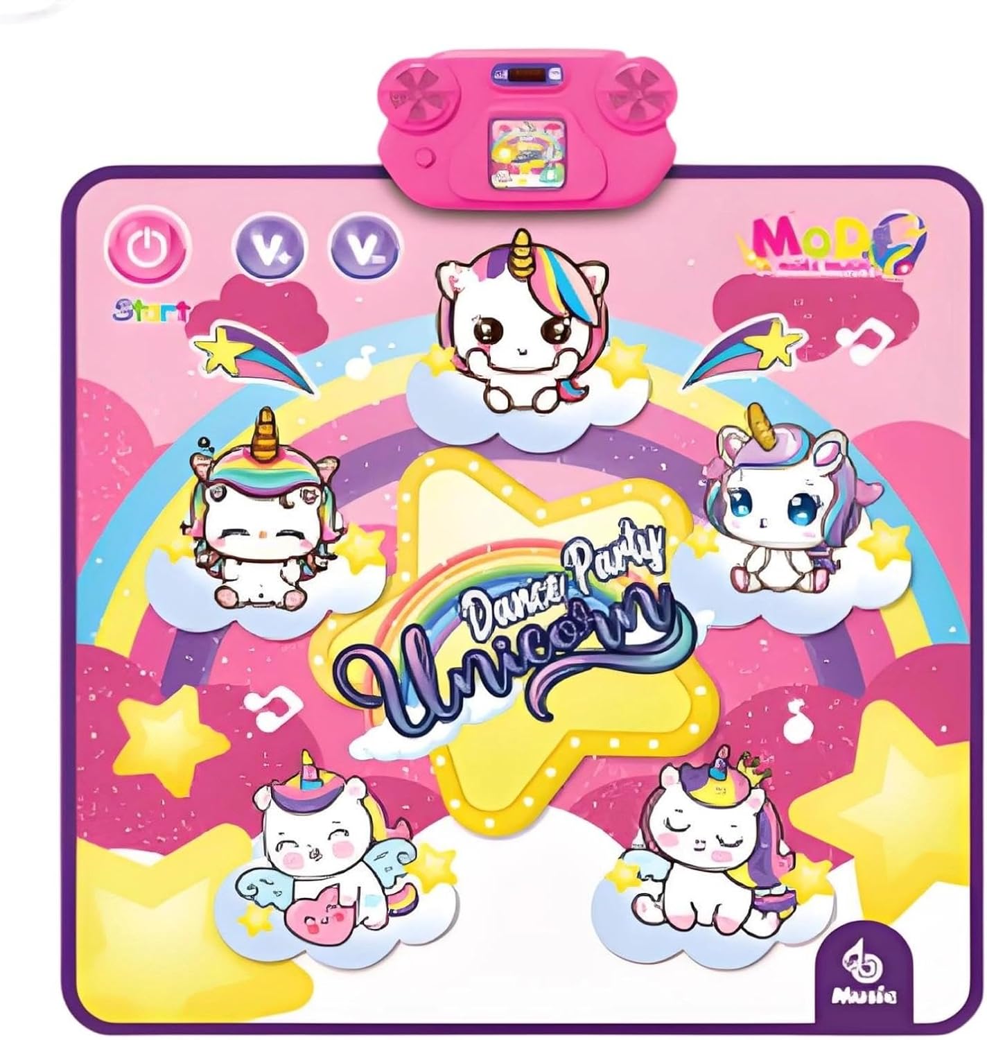 Mjaie Foldable Dance Mat with Music & Light Effects for Active Play and Motor Skill Development Music Rhythm Game Mat