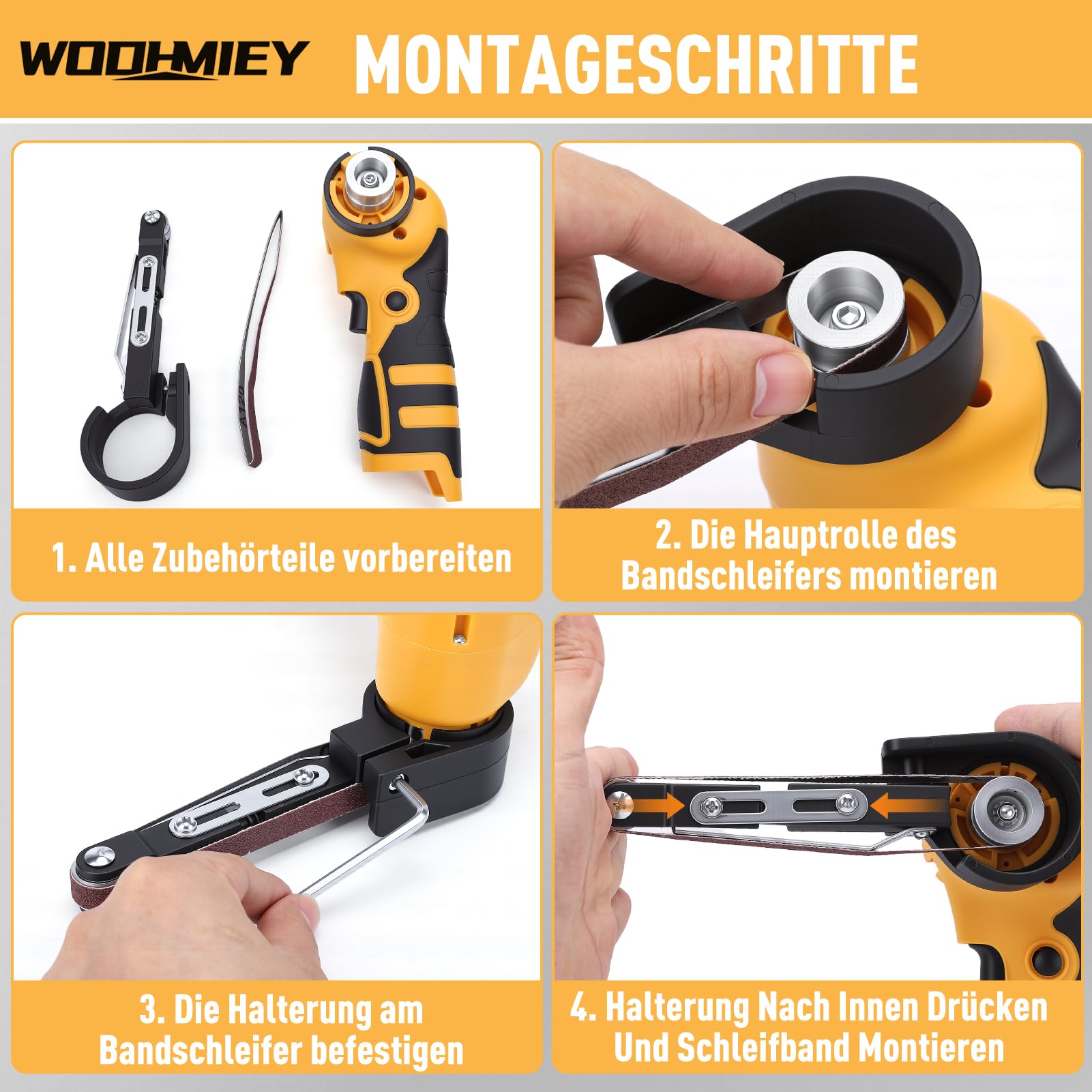Lijadora de Banda Lijadora de Banda para Madera Lima de Banda Inalámbrica 5810 RPM Potente Motor 2 Baterías 1,5 Ah Grano 60 Correa con 2 Baterías 1,5 Ah para Afilar Madera Metal