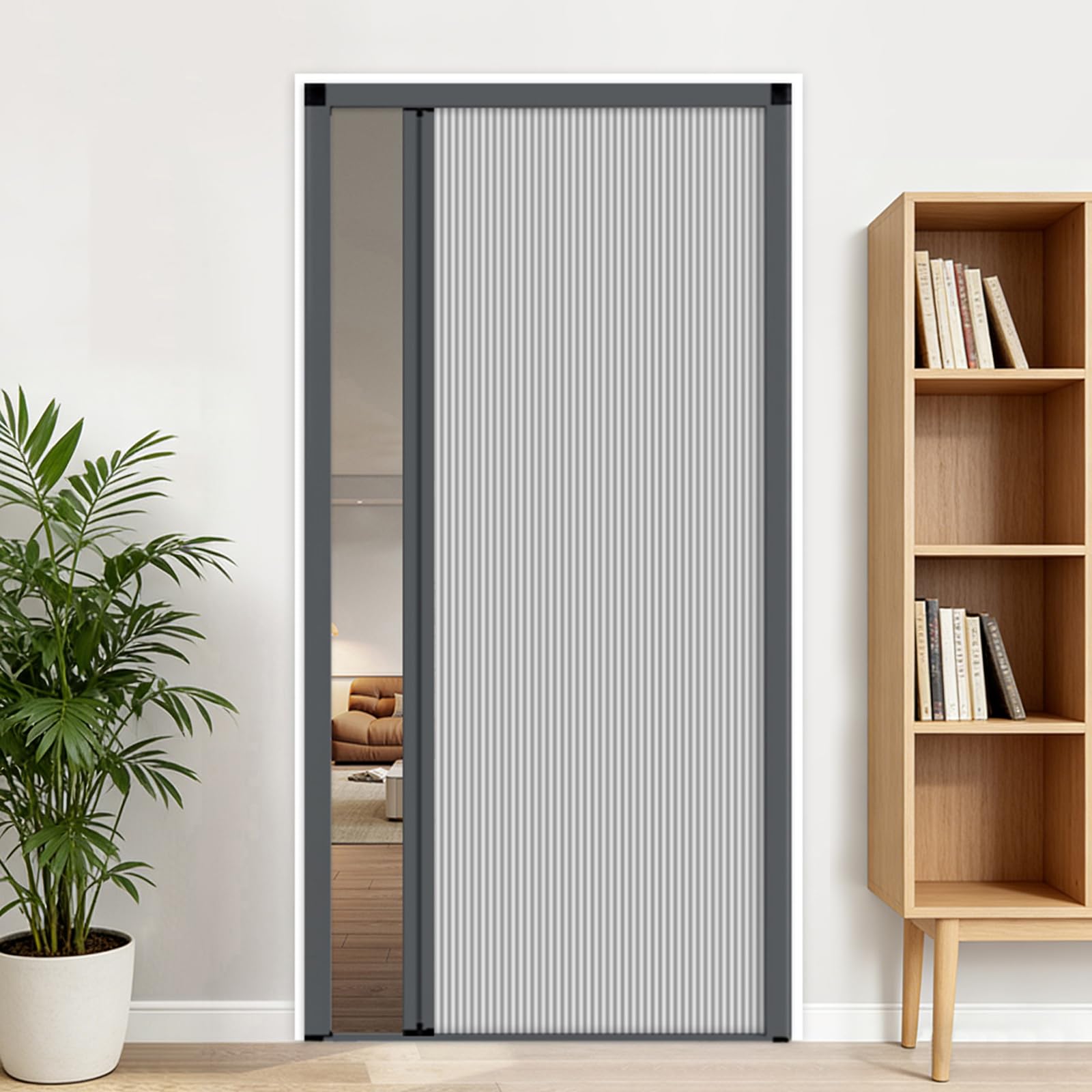 Folding Doors Concertina Doors Internal Living Space Folding Gate with Handle Waterproof and Heat Insulation Space Saving for Kitchens/Closet Customizable(Grey - W×H:130×203cm)