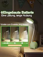 WLHONG Dinoszaurusz Asztali Lámpa Gyerekeknek, Érintéses Szabályozható LED Éjjeli Fény USB Töltéssel, Szembarát Olvasólámpa 5