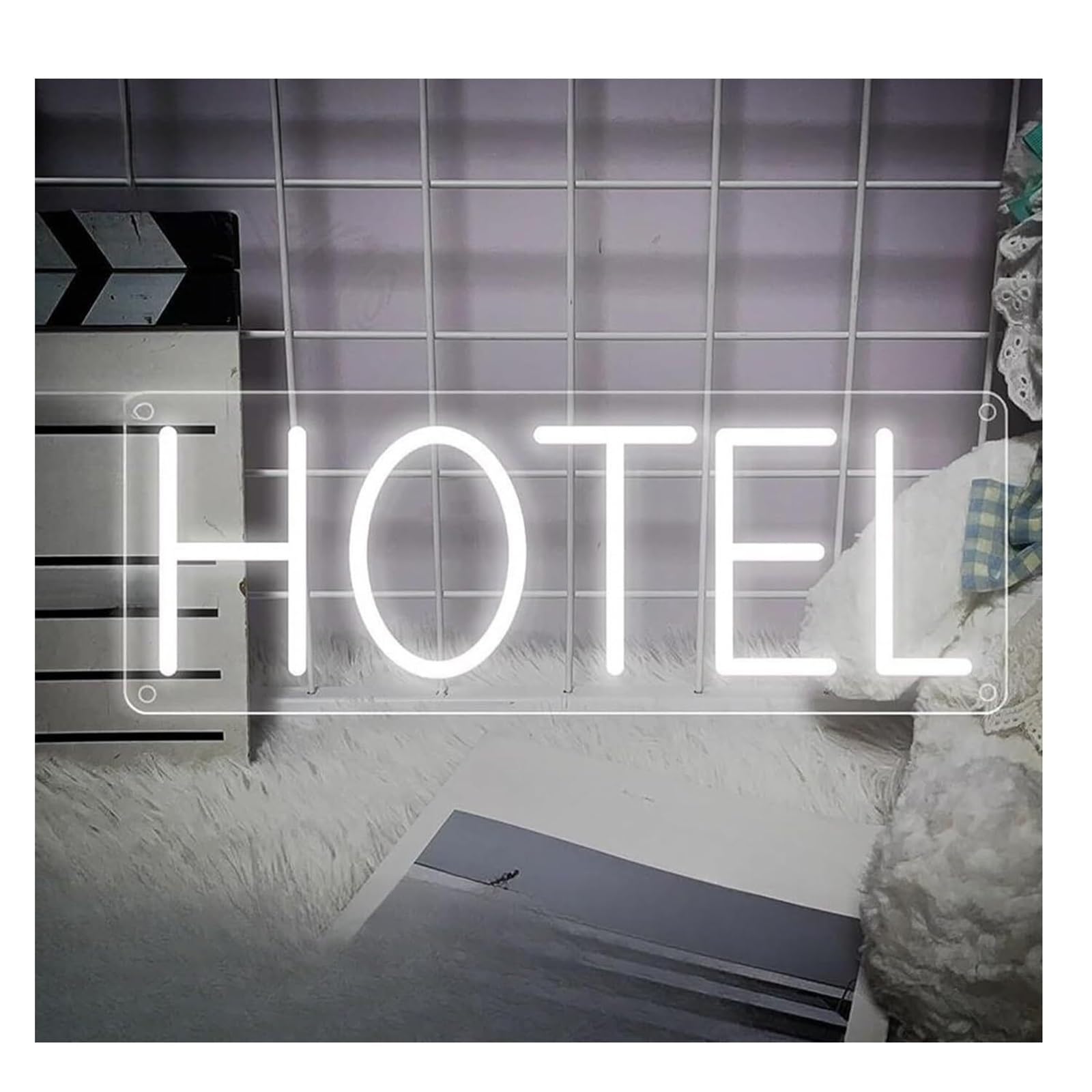 Zynther Neon lamp Soothing Atmosphere Lamp Hotel Neon Sign Bedroom Wall Decor Light Room Business(A)