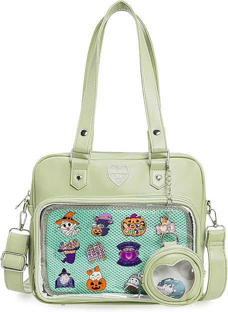 Ita Bag Crossbody Handbags Kawaii Shoulder Purse Square Backpack with Insert Anime Pins Display