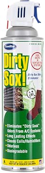 Dirty Sox, 14 Oz, Odor Eliminator Aerosol with Trigger Spray, A/C System Odor Neutralizer & Cleaner, Cleans Coils & Humidifier Filters, Safe on Metal, Made in USA 90-655