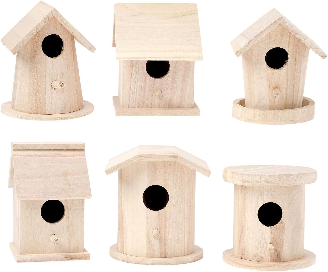 Darice Wood Birdhouse Finch Assortment 5-7 inches Each (6-Pack) 9180-10