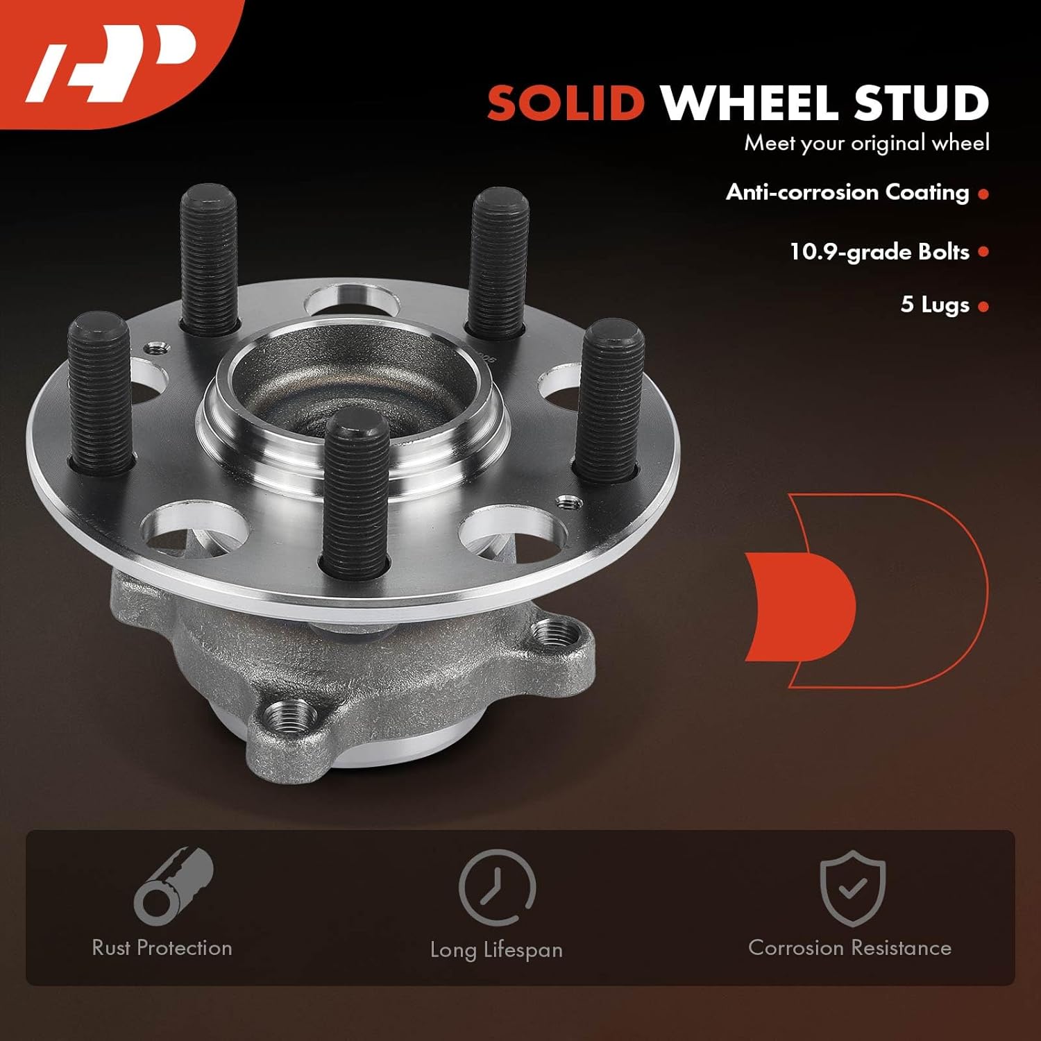A-Premium 2 x Rear Wheel Bearing and Hub Assembly with 5-Lug Compatible with Acura TL 2009 2010 2011 2012 2013 2014