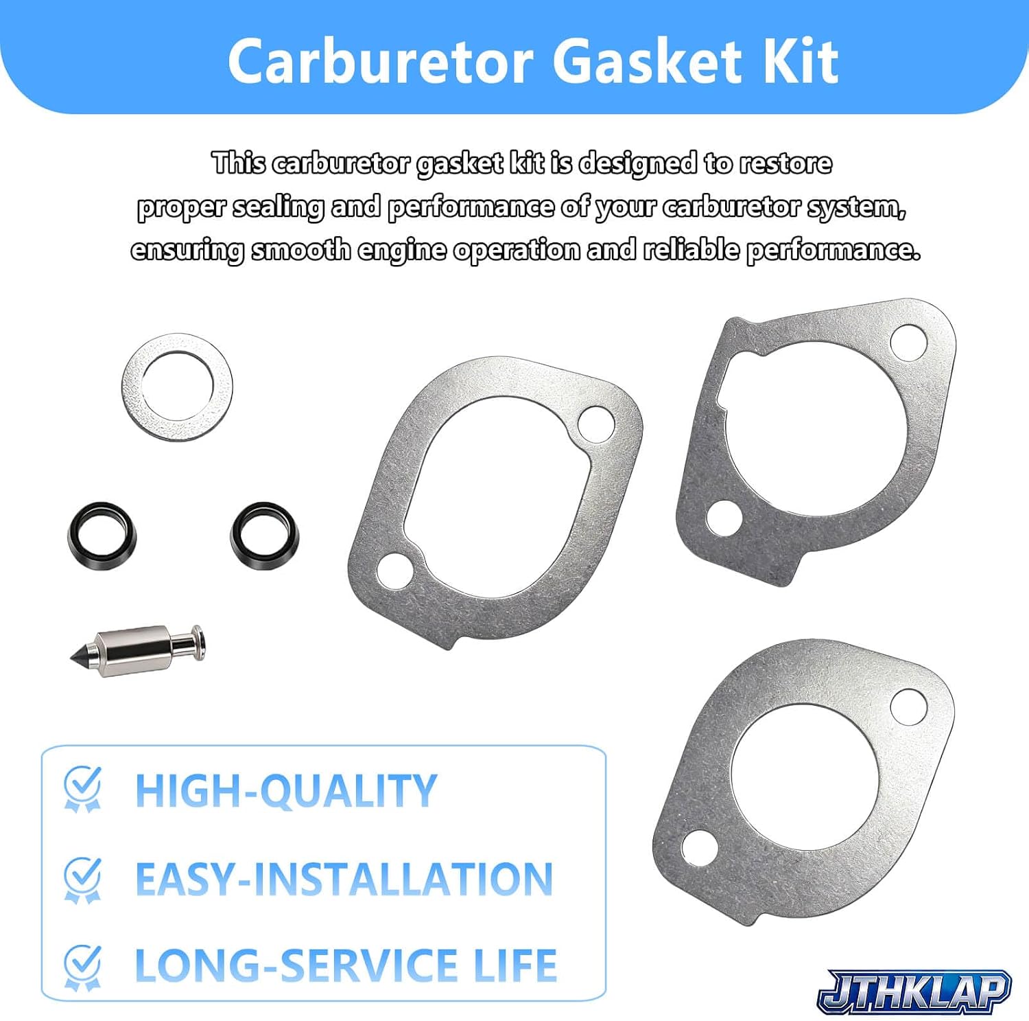 Carburetor Gasket Kit Compatible with Kawasaki FR FS Series Engine, Fits FR651V FS651V FR691V FS691V FR730V, Carb Carburetor Repair Kit Replace 11028-6295 11028-6318