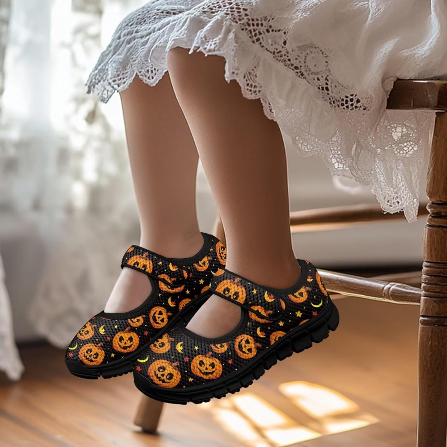 PinUp Angel Girls Comfortable Round Toe Slip On Shoes Soft Retro Mary Jane Flats School Walking Shoes