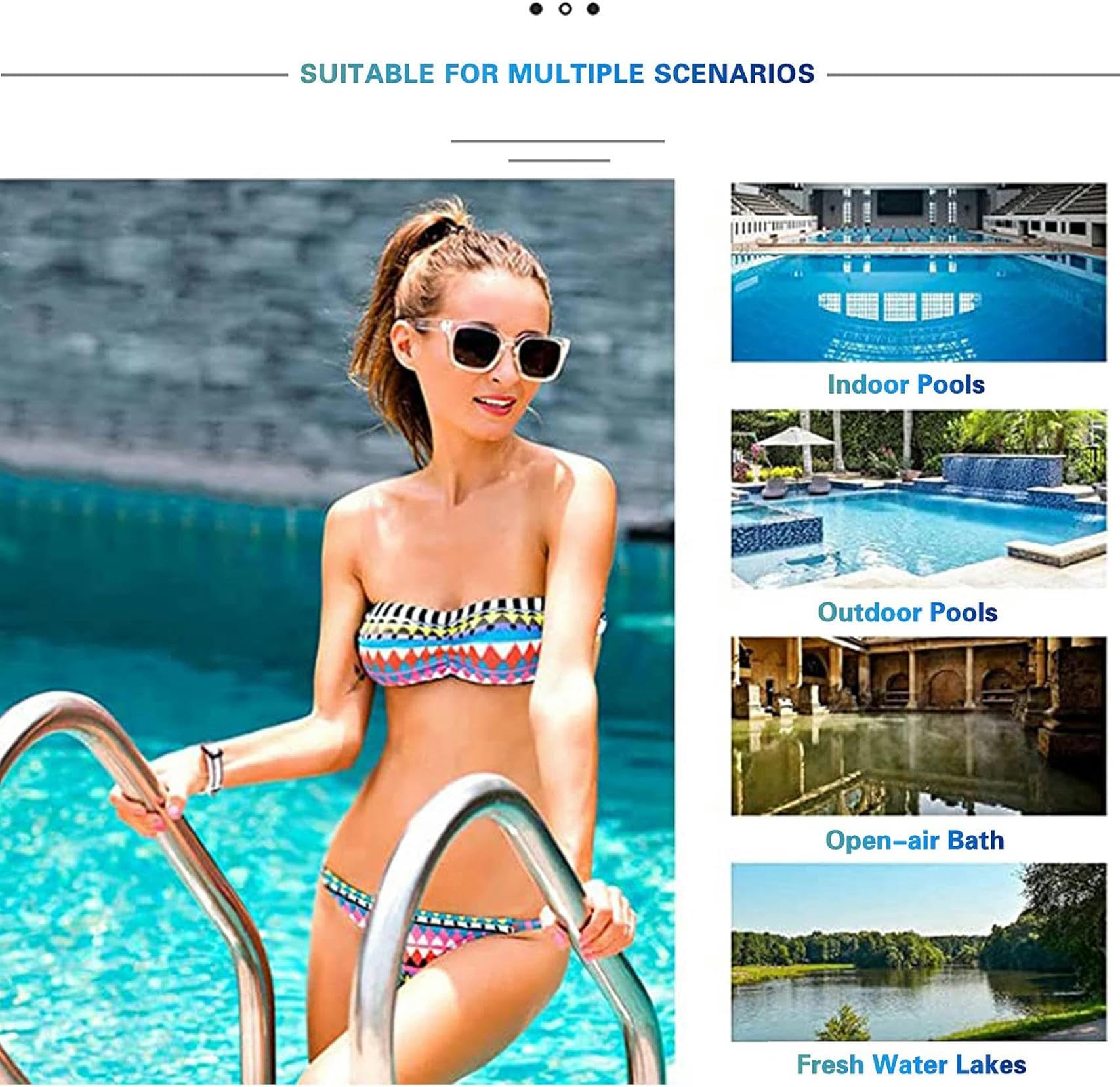 Pasamanos de Piscina Pasamanos de Piscina de Acero Inoxidable 304 Premium para Piscinas enterradas, pasamanos de Seguridad de Piscina con Base de Montaje rápido