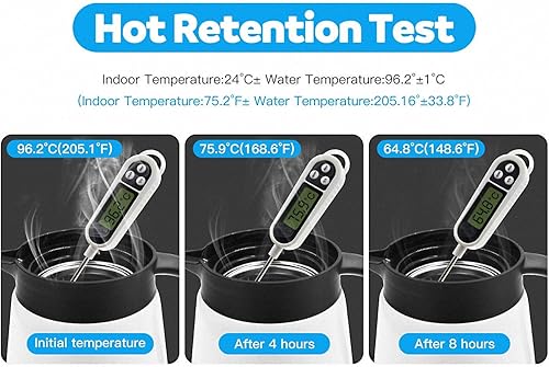 Miniatura 3 de Luvan Jarra térmica de acero inoxidable 304 1810 de 27 onzas, 27.1 fl oz, jarra térmica de doble pared aislada al vacío con botón de presión,