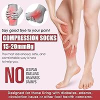 Vista 6 de COOLOVER 4 Pairs Compression Socks for Women & Men Circulation 15-20mmHg -Best Support for Nursing, Athletic, Cycling, Flight