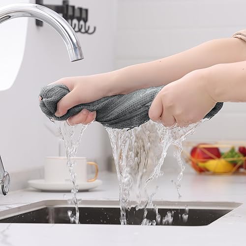 Miniatura 626 de Kitinjoy - Paños de cocina 100% algodón, paquete de 6 paños de cocina ultra suaves y absorbentes para secar platos, toallas de cocina de secado