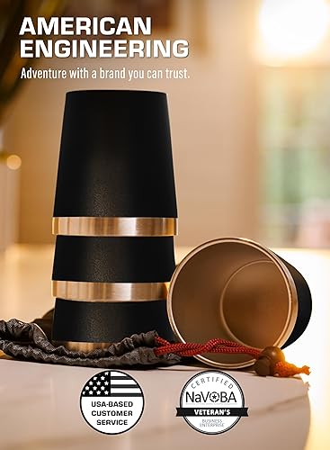 Miniatura 3 de COLETTI Scouts - Vasos de acero inoxidable, vasos de acero inoxidable, tazas de metal elegantes y elegantes, borde liso es más sanitario que los