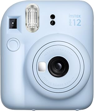 Instax mini 12 Lilac Camera-10-Piece Film-Mini Album and Leather Case Set (Blue)