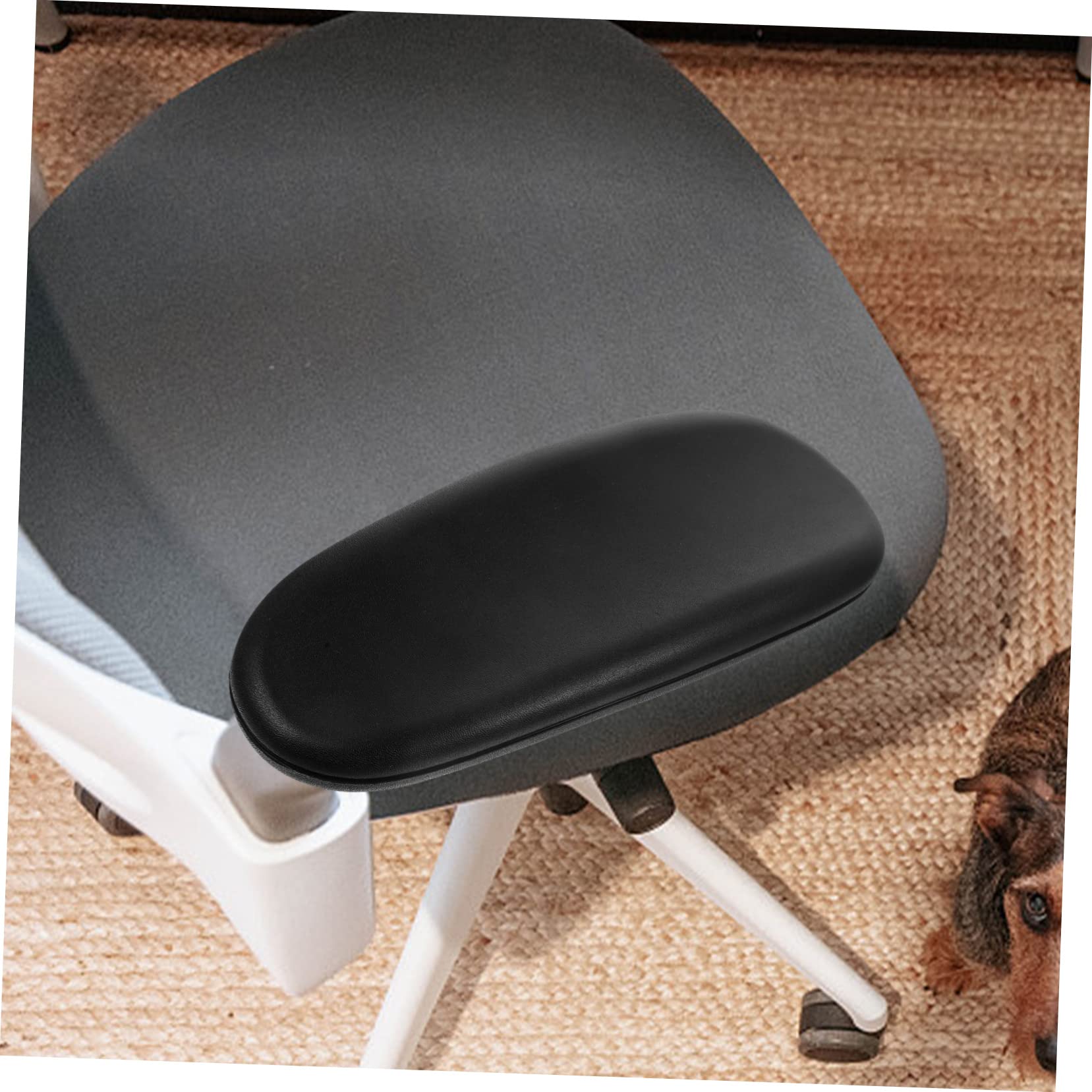 PLAFOPE Cuscini per Braccioli in Pu Nero per Sedie da Ufficio da Gaming Comfort e Antiscivolo per Adulti e Persone Infortunate