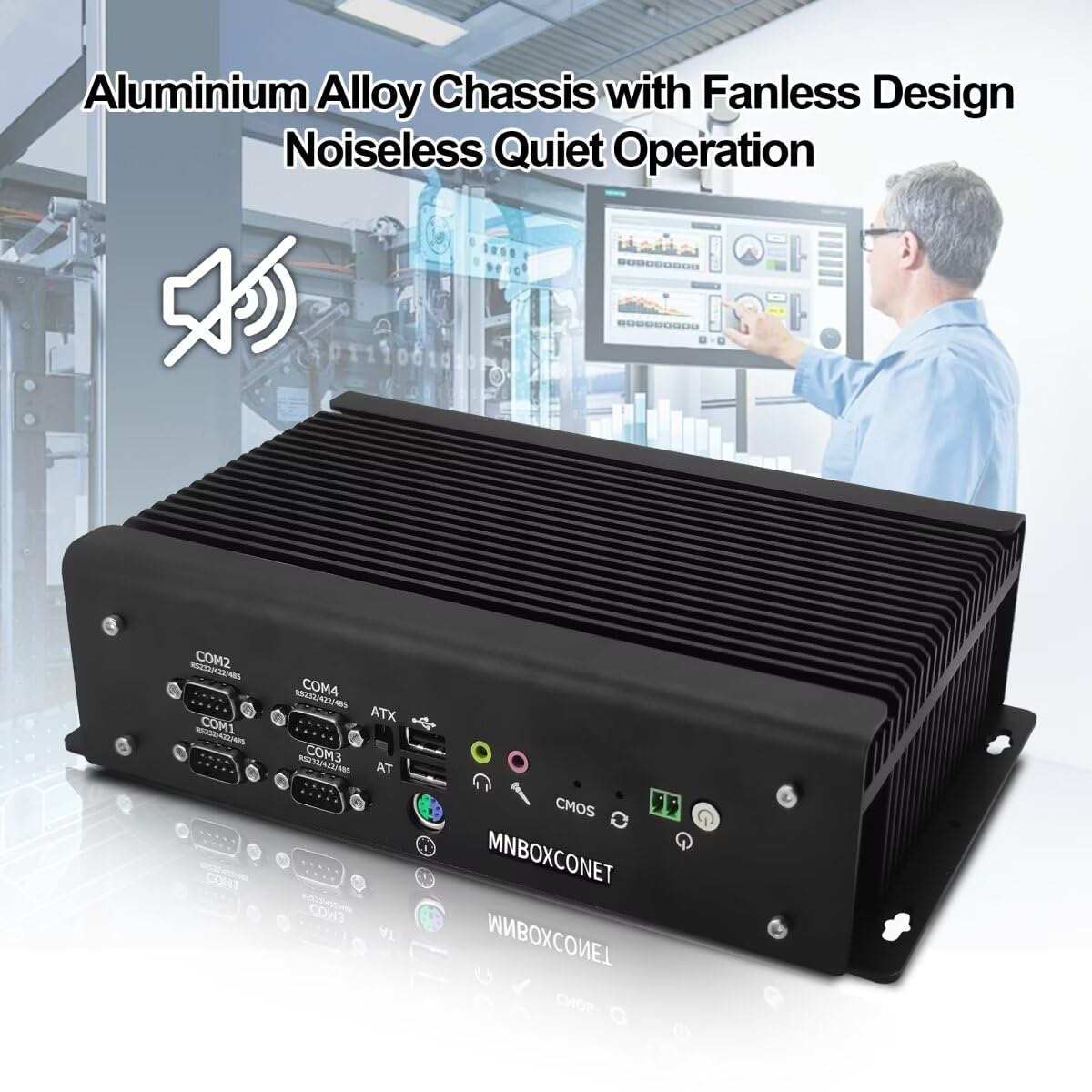 Core i5 1235U Fanless Mini PC Firewall, 6xRS232 COM Industrie DDR5 Barebone NO System Micro Desktop Computer, WIFI5/BT4.2, GPIO, Preinstalled Win 11 Pro
