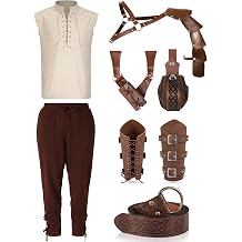 7 Pcs Mens Renaissance Costume Set Outfit