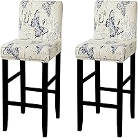 Vista 28 de SearchI - Juego de 4 fundas para taburetes de bar de jacquard, fundas elásticas y lavables para taburetes de bar, fundas para sillas de altura