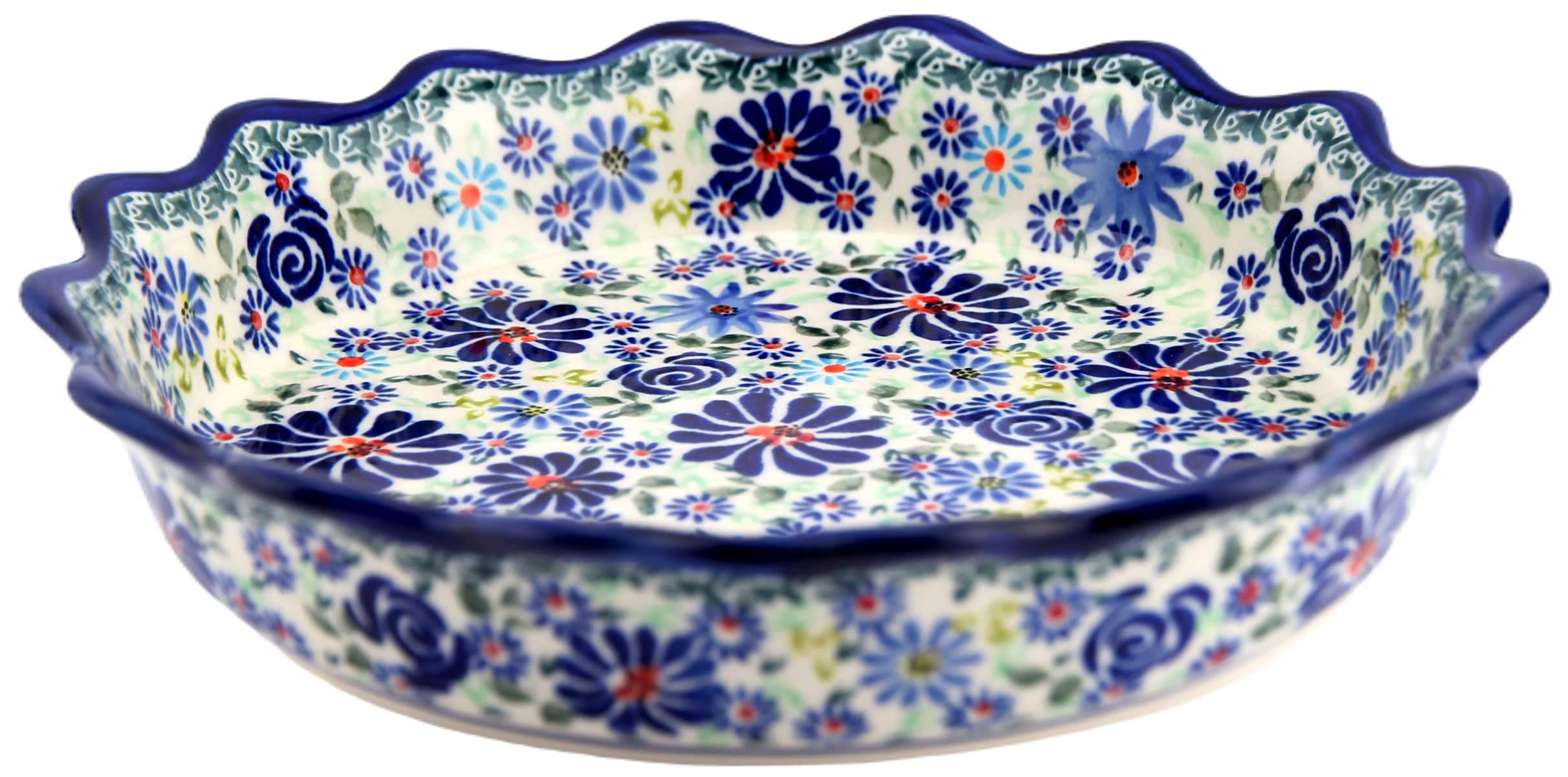 Polish Pottery Quiche/Scalloped Pie Dish From Zaklady Ceramiczne Boleslawiec Diameter: 9.75