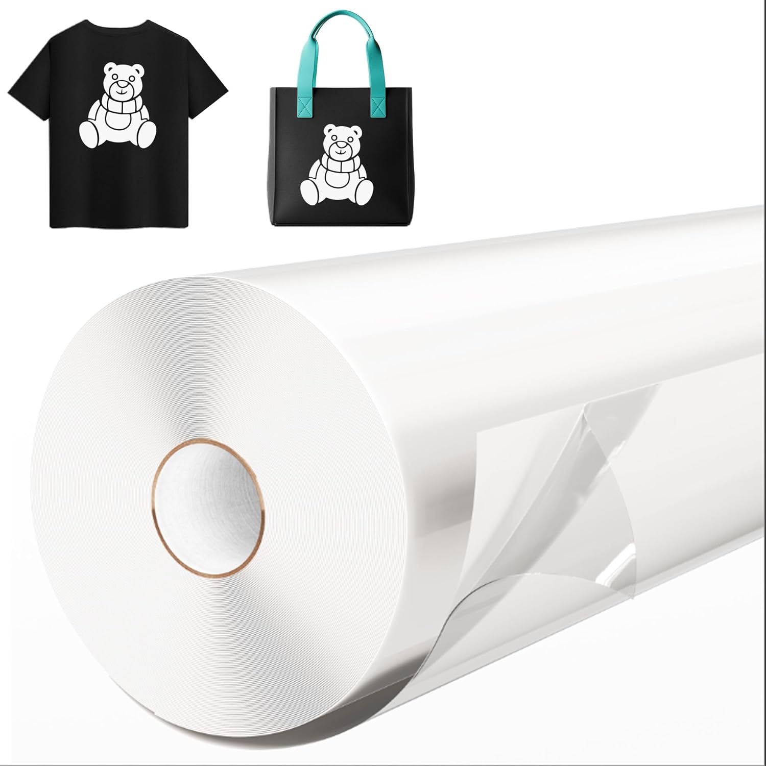 Likcut Heat Transfer Vinyl White for T-Shirts 12" x 60ft Iron on Vinyl Roll Compatible with Likcut All Cutter Machine, HTV Heat Press Vinyl-Easy to Cut & Weed for Fabric Design