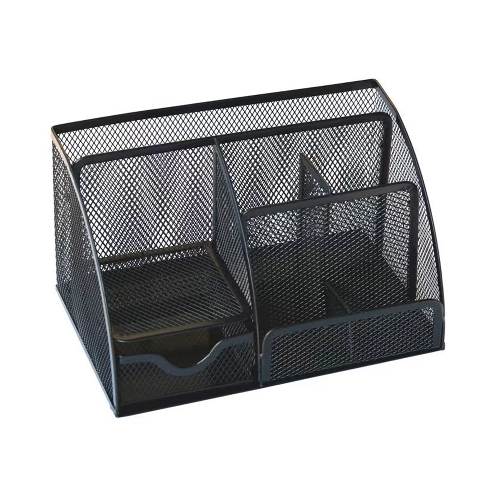 Organizer per scrivania 2 Pezzi, Organizer per scrivania, Accessori per Ufficio, Materiale Scolastico in Rete per Ufficio e casa (Nero 22x14x13 cm)